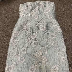 Jovani Silver Strapless dress